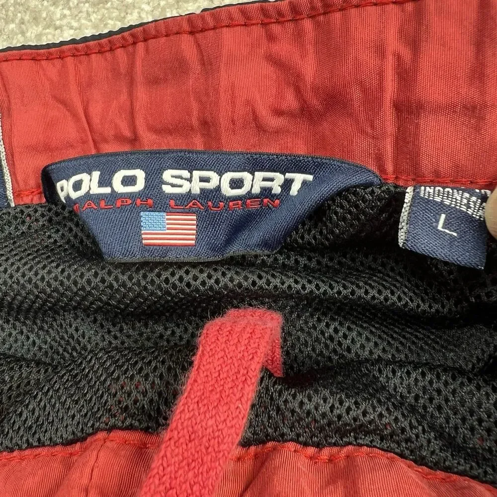 Vintage Polo Sport Ralph Lauren Swimming Shorts‎ Mens Large Black Trunks Lined